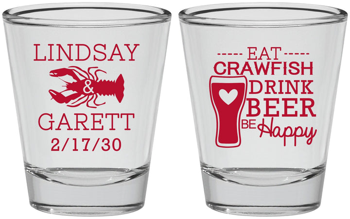 Personalized Wedding Shot Glasses - Crawfish Boil | 333