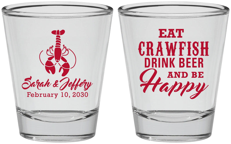Personalized Wedding Shot Glasses - Crawfish Boil | 335
