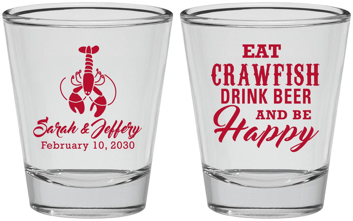 Personalized Wedding Shot Glasses - Crawfish Boil | 335