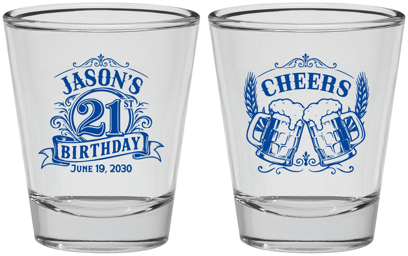Personalized 21st Birthday Shot Glasses - Cheers | 340001