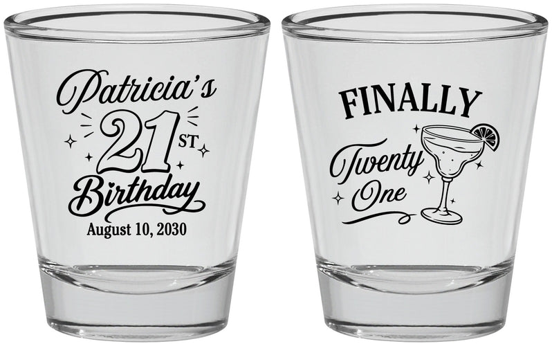 Personalized 21st Birthday Shot Glasses - Finally Twenty One | 340008