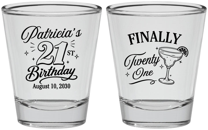 Personalized 21st Birthday Shot Glasses - Finally Twenty One | 340008