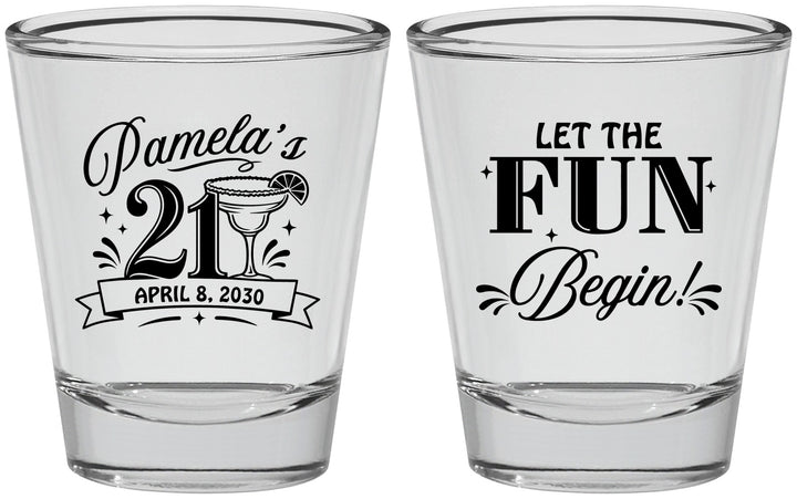 Personalized 21st Birthday Shot Glasses - Let The Fun Begin | 340009