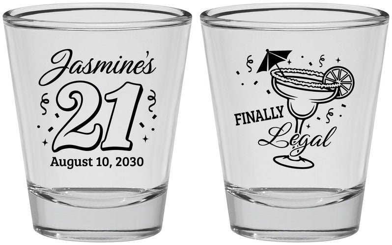 Personalized 21st Birthday Shot Glasses - Finally Legal | 340018