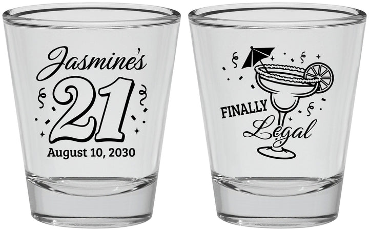 Personalized 21st Birthday Shot Glasses - Finally Legal | 340018