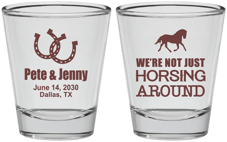 Personalized Wedding Shot Glasses - Horseshoe | 341