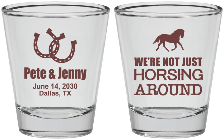 Personalized Wedding Shot Glasses - Horseshoe | 341