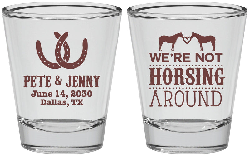 Personalized Wedding Shot Glasses - Horseshoe | 342