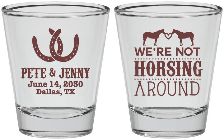 Personalized Wedding Shot Glasses - Horseshoe | 342