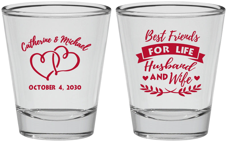 Personalized Wedding Shot Glasses - Best Friends For Life | 349