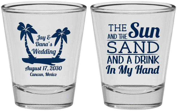 Personalized Wedding Shot Glasses - Beach | 350