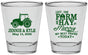 Personalized Wedding Shot Glasses - Left The Farm Tractor | 351