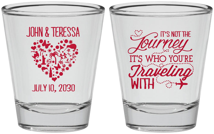 Personalized Wedding Shot Glasses - Journey Traveling With | 354