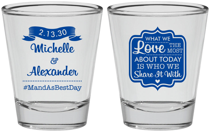 Personalized Wedding Shot Glasses - Love Story | 359