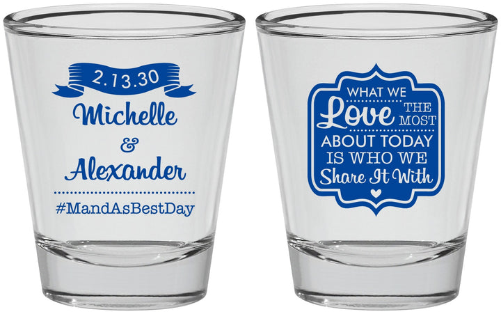 Personalized Wedding Shot Glasses - Love Story | 359