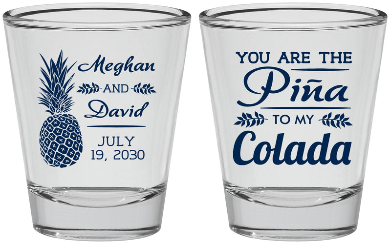 Personalized Wedding Shot Glasses - Pina Colada | 364