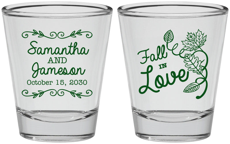 Personalized Wedding Shot Glasses - Fall In Love | 377