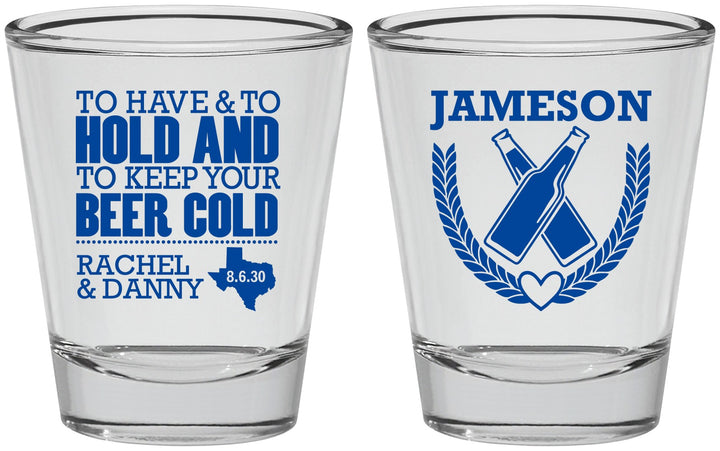 Personalized Wedding Shot Glasses - To Have And To Hold | 379