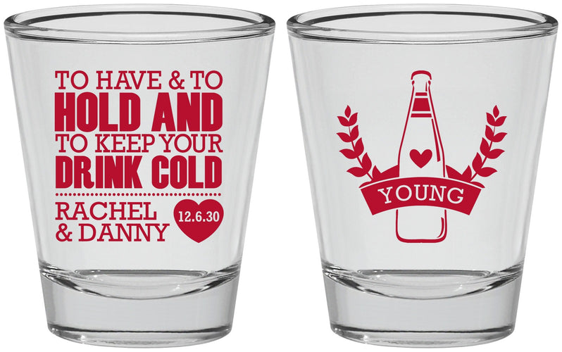 Personalized Wedding Shot Glasses - To Have And To Hold | 383