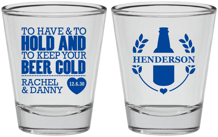 Personalized Wedding Shot Glasses - To Have And To Hold | 384