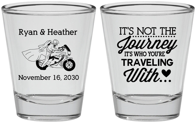 Personalized Wedding Shot Glasses - Journey Traveling With | 385