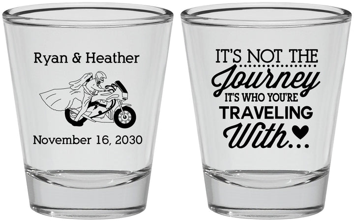Personalized Wedding Shot Glasses - Journey Traveling With | 385