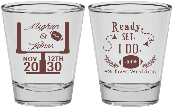 Personalized Wedding Shot Glasses - Football | 394