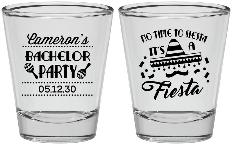 Personalized Bachelor Party Shot Glasses - Siesta Fiesta Mexican | 40000
