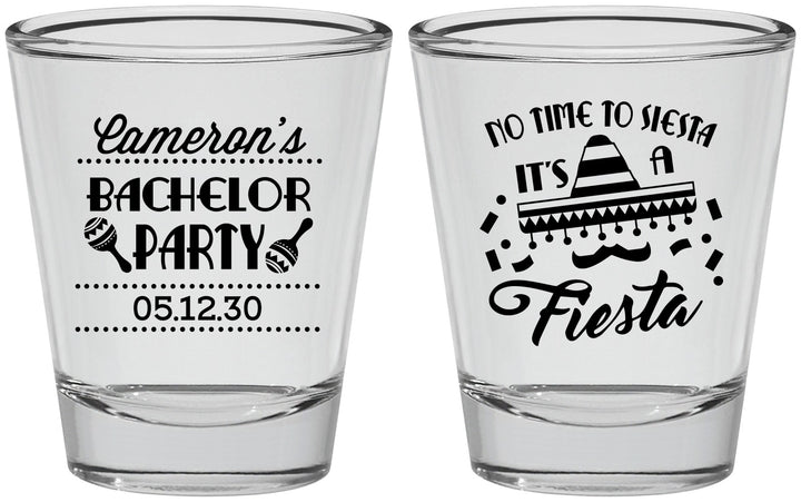 Personalized Bachelor Party Shot Glasses - Siesta Fiesta Mexican | 40000
