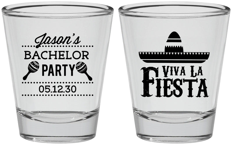 Personalized Bachelor Party Shot Glasses - Viva La Fiesta Mexican | 40001