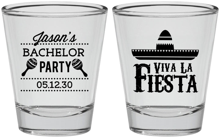 Personalized Bachelor Party Shot Glasses - Viva La Fiesta Mexican | 40001