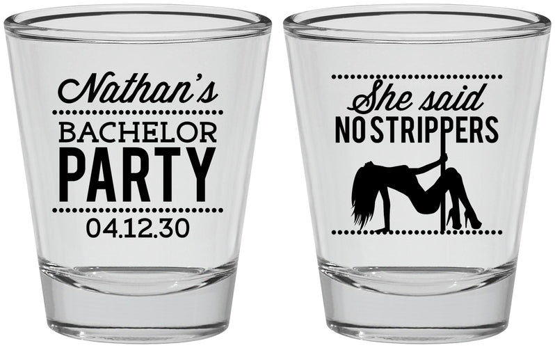 Personalized Bachelor Party Shot Glasses - Strip Club | 40008