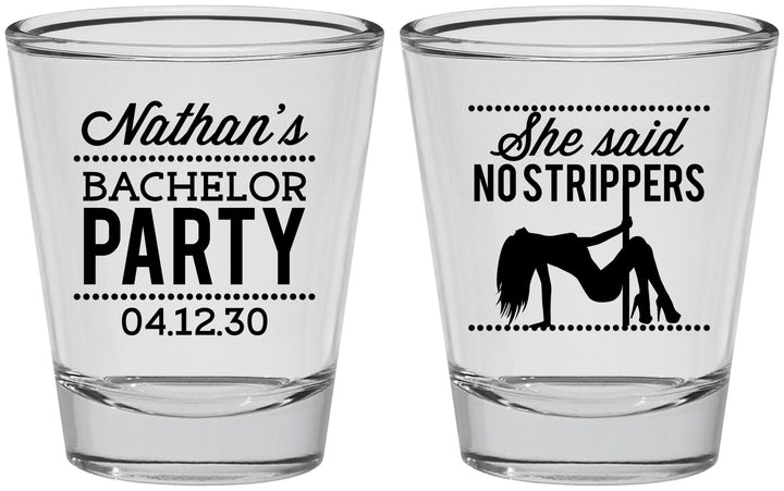 Personalized Bachelor Party Shot Glasses - Strip Club | 40008