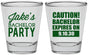 Personalized Bachelor Party Shot Glasses - Caution Expires On | 40009