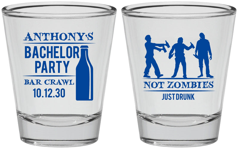 Personalized Bachelor Party Shot Glasses - Bar Crawl | 40010
