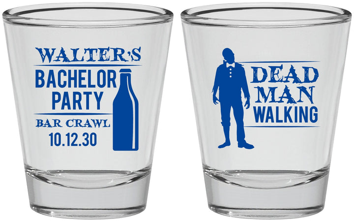 Personalized Bachelor Party Shot Glasses - Dead Man Walking | 40011