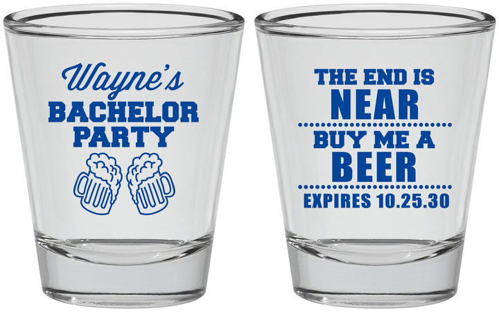 Personalized Bachelor Party Shot Glasses - Beer | 40014