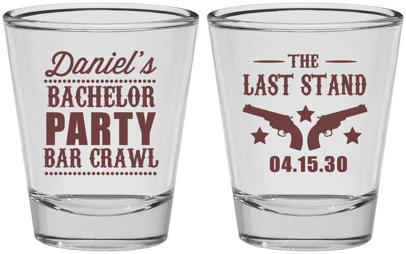 Personalized Bachelor Party Shot Glasses - The Last Stand | 40016