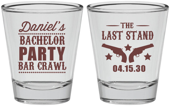 Personalized Bachelor Party Shot Glasses - The Last Stand | 40016