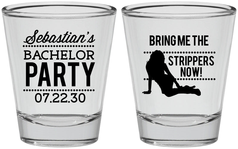 Personalized Bachelor Party Shot Glasses - Strip Club | 40017