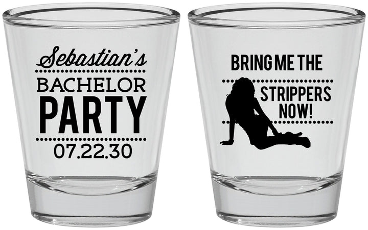 Personalized Bachelor Party Shot Glasses - Strip Club | 40017