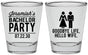 Personalized Bachelor Party Shot Glasses - Goodbye Life Hello Wife | 40019