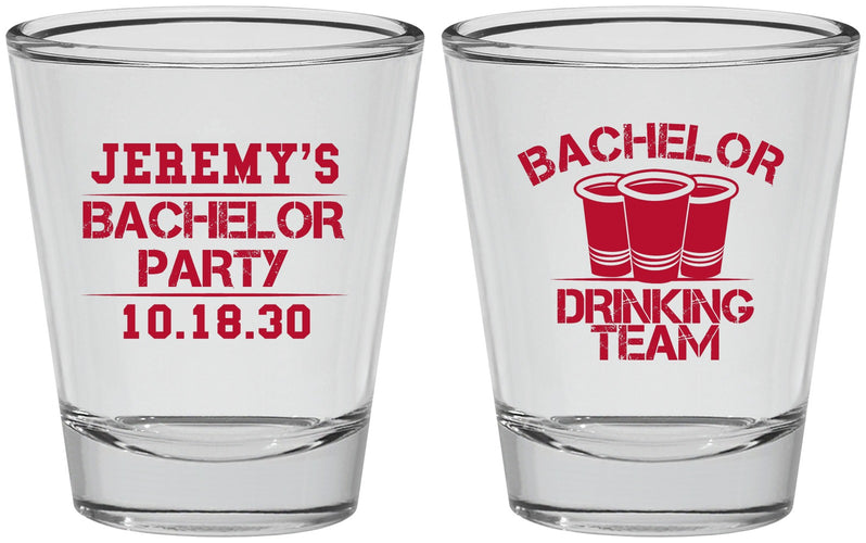 Personalized Bachelor Party Shot Glasses - Drinking Team | 40020