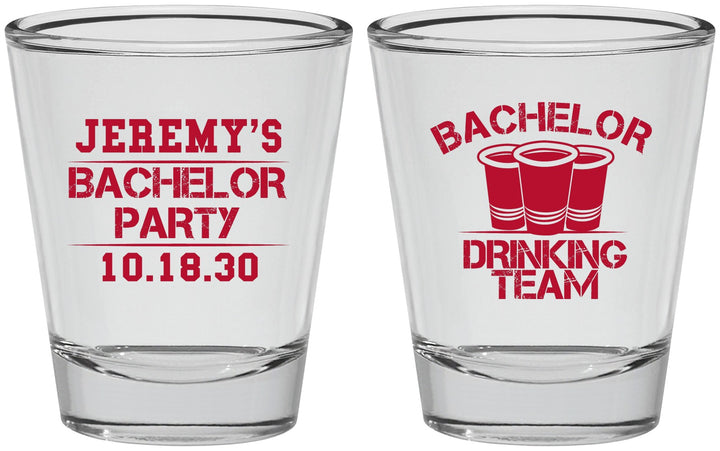 Personalized Bachelor Party Shot Glasses - Drinking Team | 40020