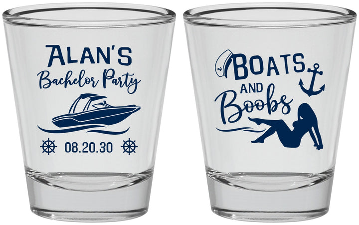 Personalized Bachelor Party Shot Glasses - Nautical Boats | 40021
