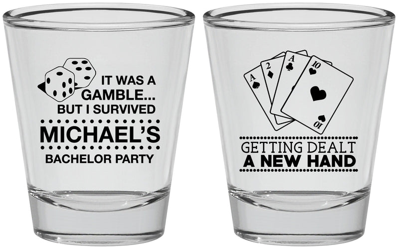 Personalized Bachelor Party Shot Glasses - Las Vegas | 40025