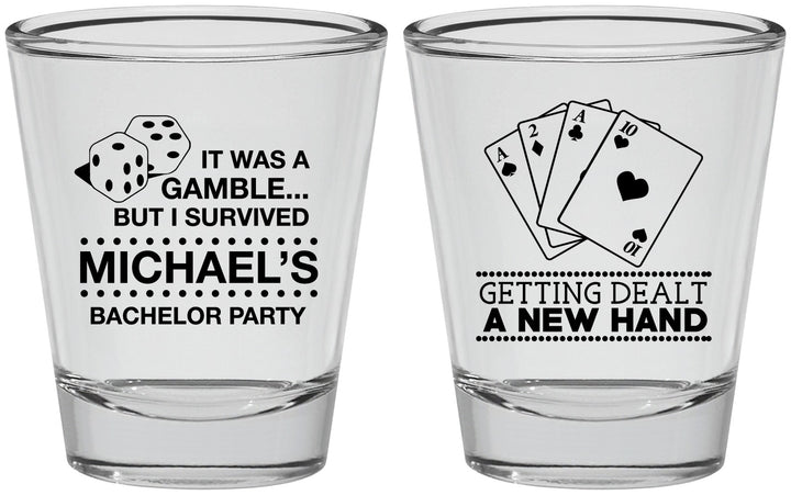Personalized Bachelor Party Shot Glasses - Las Vegas | 40025