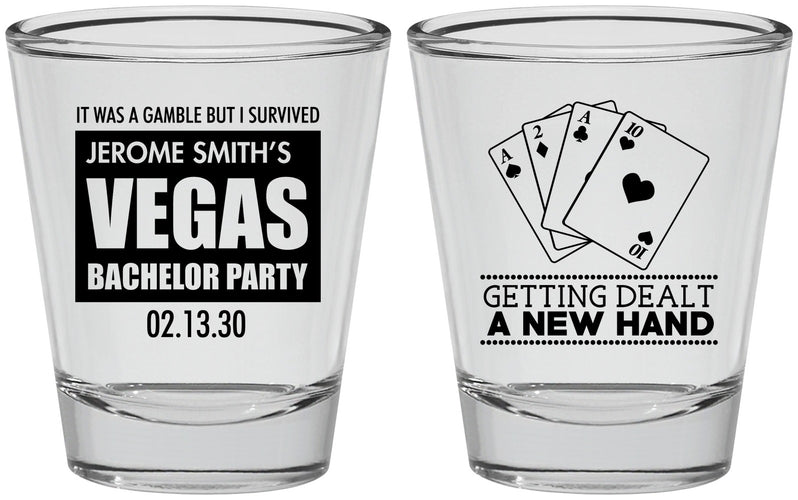 Personalized Bachelor Party Shot Glasses - Las Vegas | 40026