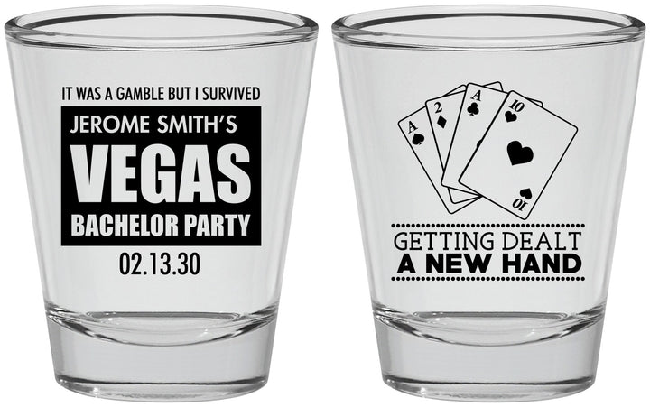 Personalized Bachelor Party Shot Glasses - Las Vegas | 40026