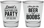 Personalized Bachelor Party Shot Glasses - Beer And Boobs | 40027